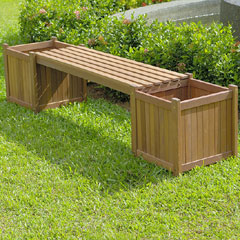 Garden Benches with Planter Boxes