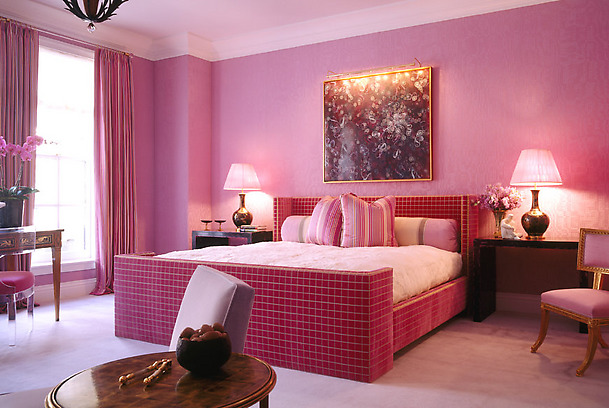 pink bedroom curtains design